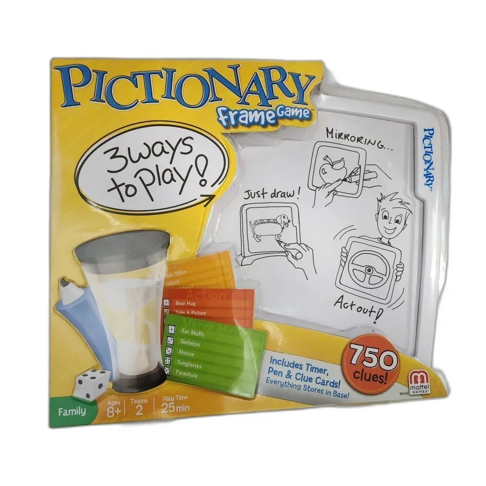 Mattel Pictionary Frame Game - 3 Ways to Play - Board Game Sealed NIB